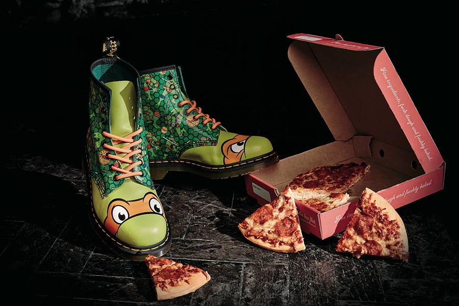 Der Stiefel "Mikey" – wie Ninja Turtle Michelangelo steht er total auf Double Pepperoni Pizza