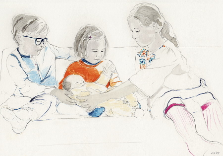 Ein Familienportrait – mit sehr viel Liebe zum Detail zeichnet Christine Sehm wertvolle Erinnerungen