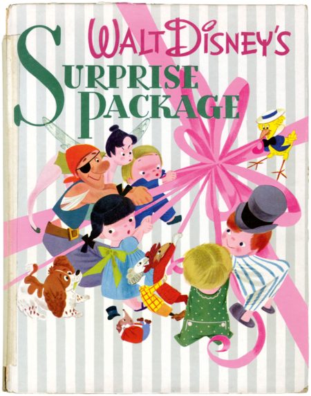 Tinker Bell, Wendy und Lady packen mit aus: Cover Illustration von Mary Blair für Walt Disney’s Surprise Package, 1944 © 2025 Disney Enterprises, Inc.