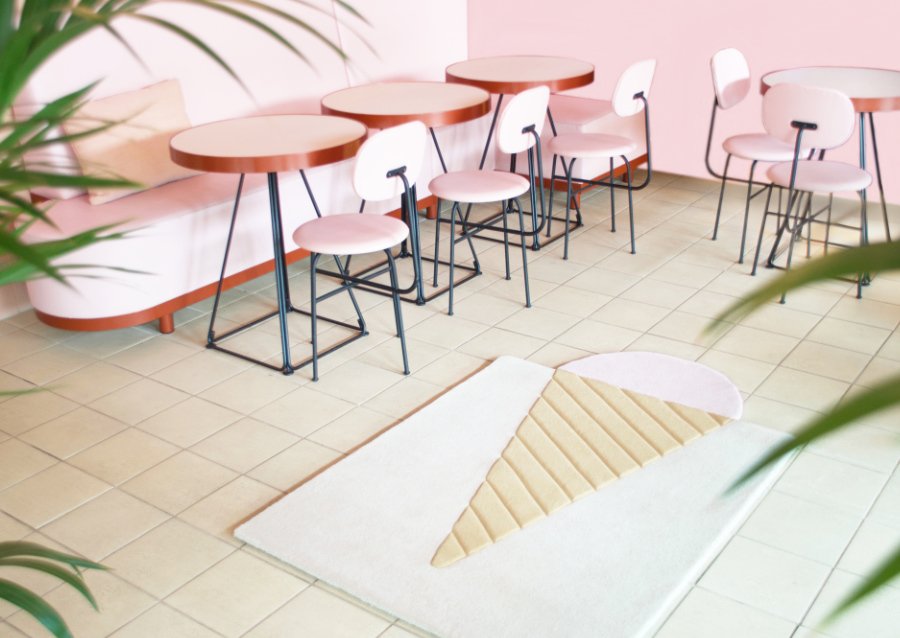 Ein fairer Teppich fürs Kinderzimmer oder das Eiscafé: Der Ice Cream Rug von MAISON DEUX ist mit dem GoodWeave Label ausgezeichnet