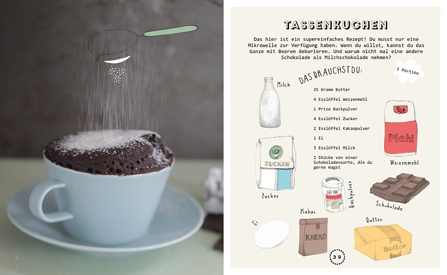 Tassenkuchen – Step by Step. Illustrationen von Katy Kimbell und Li Söderberg aus Lass uns was backen © Kleine Gestalten 2015