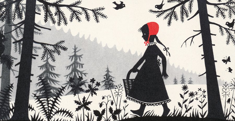 In jedem schönen Märchen steckt ein mutiges Mädchen. Rotkäppchen illustriert von Divica Landrová, 1959 © Taschen 