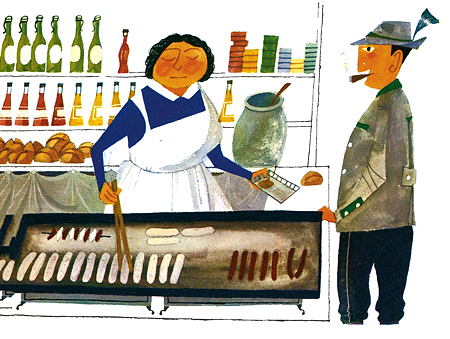 "Für Speisen und Getränke ist bestens gesorgt!" © Miroslav Sasek/Verlag Antje Kunstmann