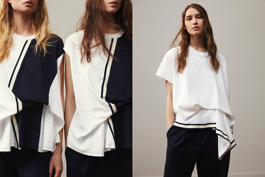 T-Shirt Entwürfe für Petit Bateau – die Designerin liebt Drapierungen und das Spiel mit Volumen. © Thomas Lohr
