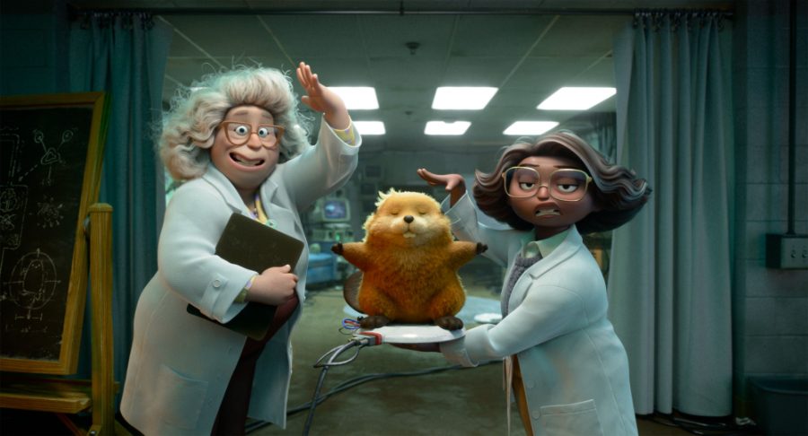 Wir stecken das da da rein: Dr. Sam und ihre Kollegin Nisha erklären Mabel ihre High-Tech Innovation © 2026 Disney/Pixar