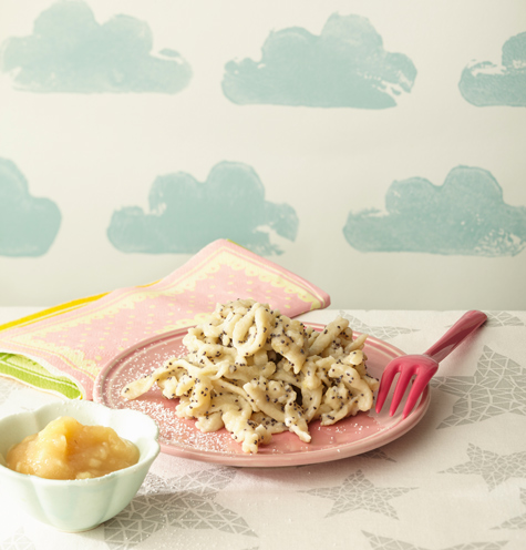 Spätzle, der kulinarische Exportschlager aus Schwaben mal anders – hier mit Banane und Mohn. Foto © Meike Bergmann, TRIAS Verlag