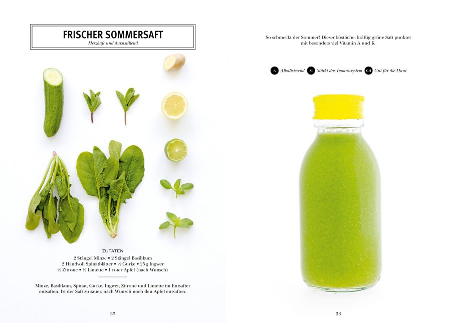 Stärkt das Immunsystem, ist gut für die Haut: Aus grünen Zutaten zaubert Fern Green einen frischen Sommersaft © DK Verlag