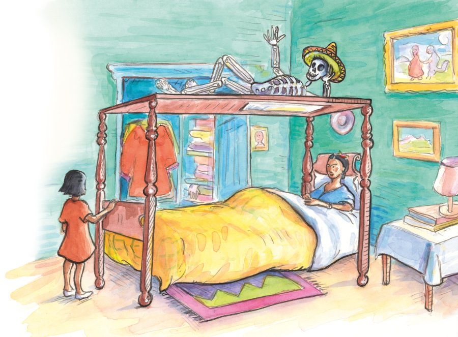 Fridas kleine Freundin Mariana staunt nicht schlecht angesichts des skurrilen Interieurs im blauen Haus © Laurence Anholt