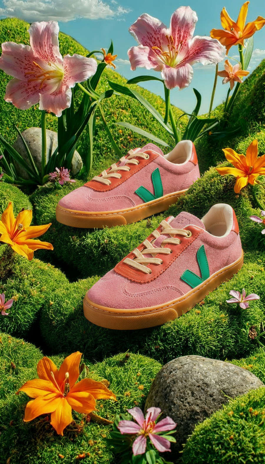 Bubble Pop Electric: Als würde man durch ein Musikvideo von Gwen Stefani tanzen – die Sneaker von VEJA x JELLY MALLOW © VEJA