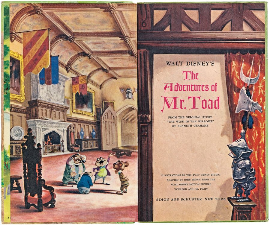 Old England Vibes auf Toad Hall: die imposante Titelseite aus “The Adventures of Mr. Toad”, 1949 © 2025 Disney Enterprises, Inc.