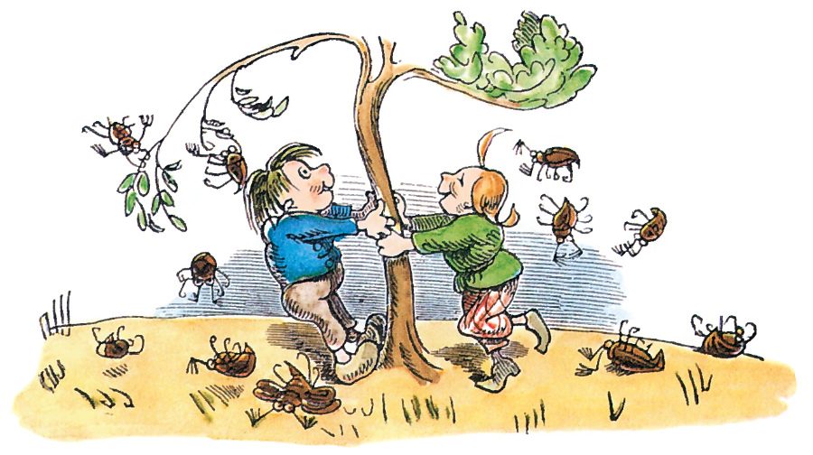 Dieses war der fünfte Streich … Illustration: Wilhelm Busch © 1995 Loewe Verlag GmbH, Bindlach