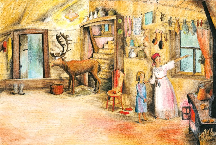 Bernadette gibt uns das Gefühl, mit Gerda in einer wohlig warmen Hütte zu stehen © NordSüd Verlag