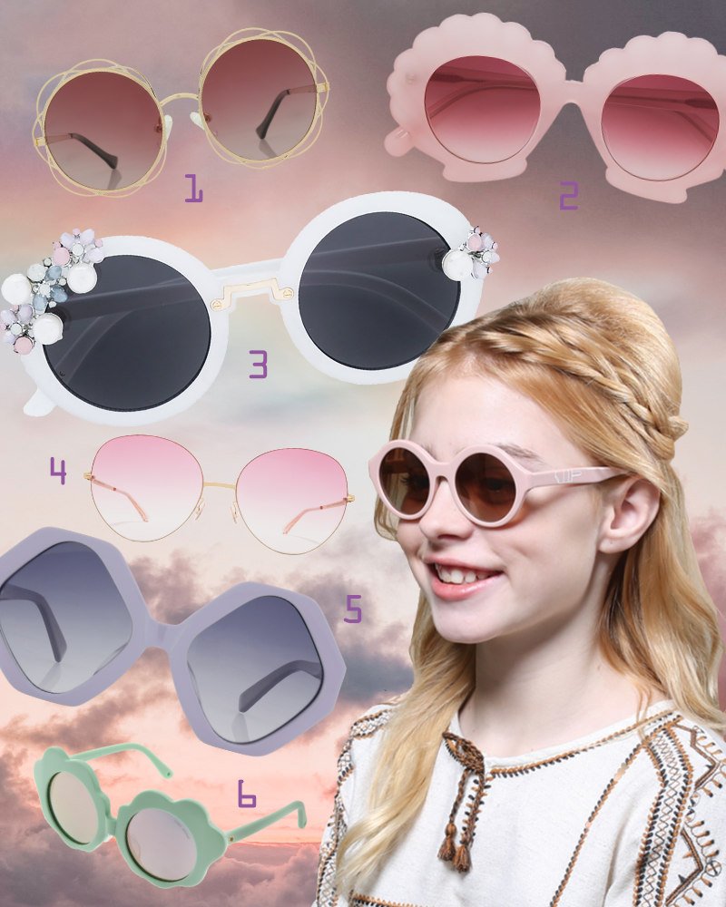 Designer Sonnenbrillen für Mädchen wie die "Hazel" von Winkniks in den Farben einer Zuckerwatte-Traumwelt
